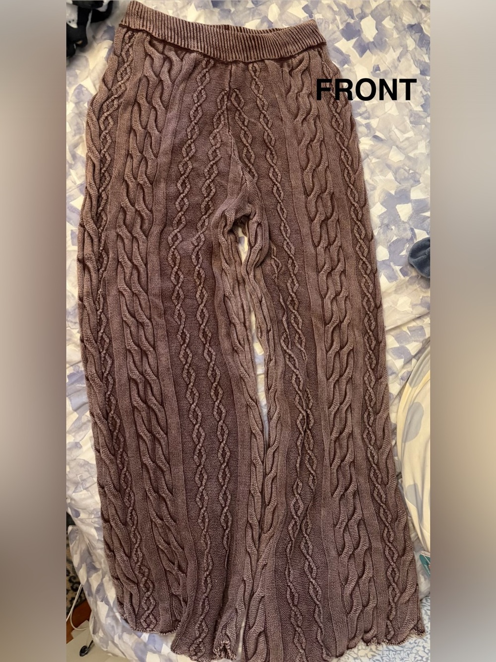 Fashion Nova Burgundy Ineza Mineral Wash Knit Pants